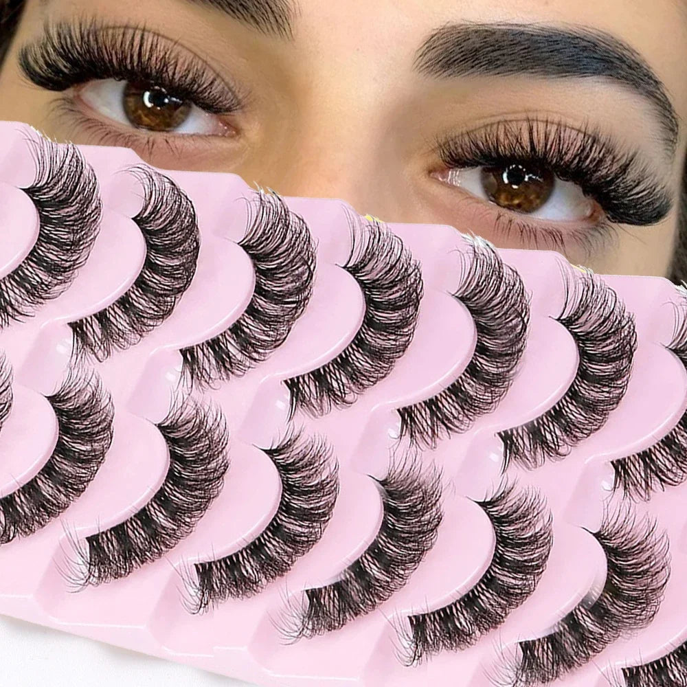 10 Pairs 6D Faux Mink Lashes – Super Fluffy & Wispy | Cat Eye & Dramatic Effect