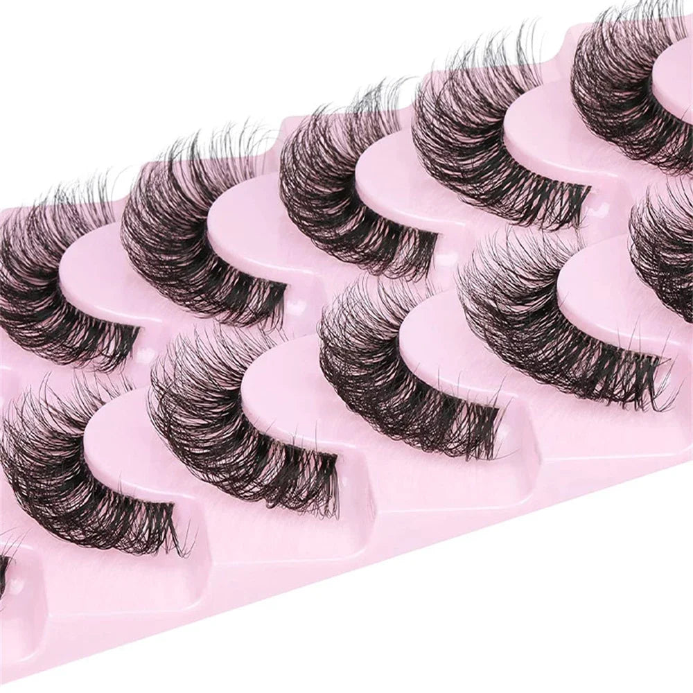10 Pairs 6D Faux Mink Lashes – Super Fluffy & Wispy | Cat Eye & Dramatic Effect