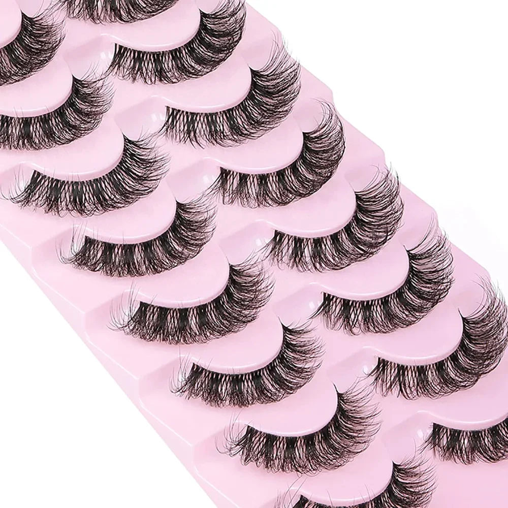 10 Pairs 6D Faux Mink Lashes – Super Fluffy & Wispy | Cat Eye & Dramatic Effect