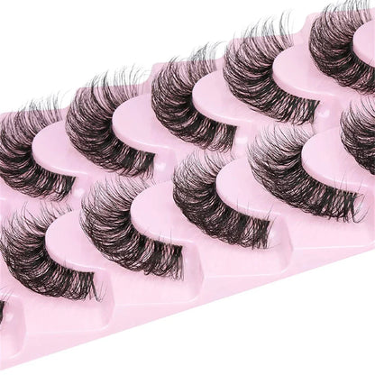 10 Pairs 6D Faux Mink Lashes – Super Fluffy & Wispy | Cat Eye & Dramatic Effect