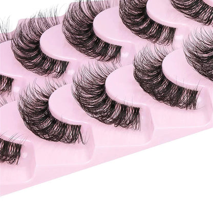 10 Pairs 6D Faux Mink Lashes – Super Fluffy & Wispy | Cat Eye & Dramatic Effect